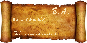 Buro Adeodát névjegykártya